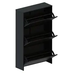 VEKKAHOME - Zapatera Americana 3 Puertas Negro