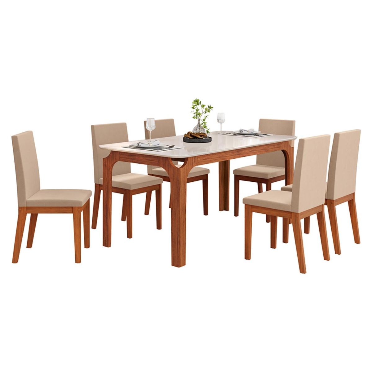 VEKKAHOME - Comedor Marina Suzy 6 Sillas Vekkahome