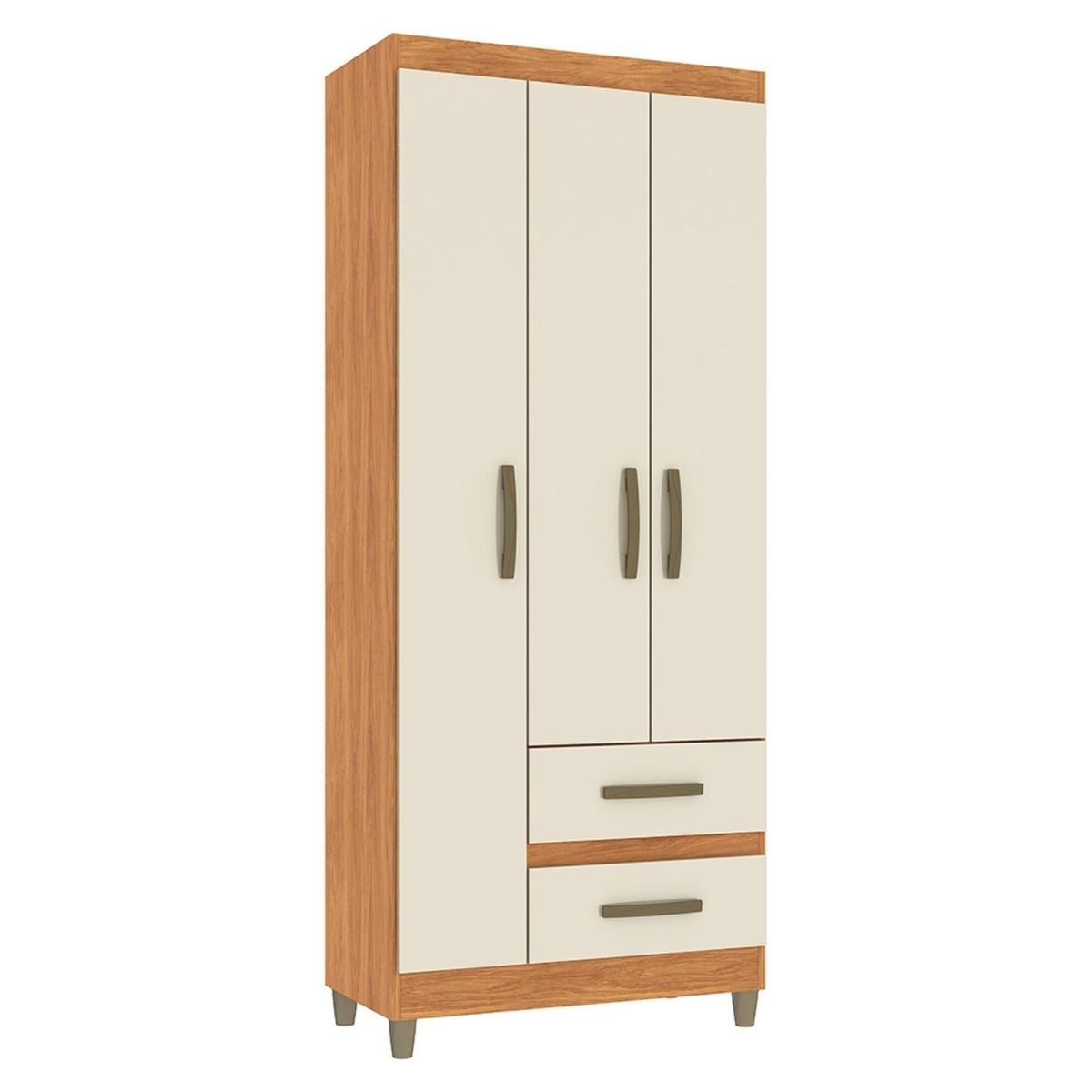 VEKKAHOME - Clóset Porto Beige 3 Puertas 2 Cajones Vekkahome