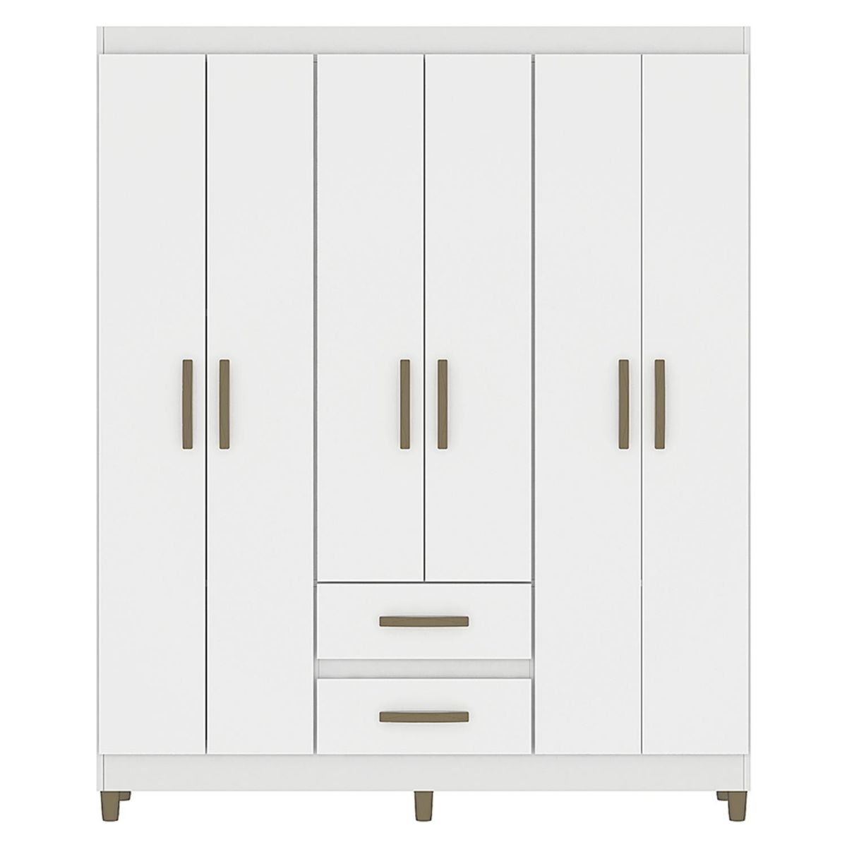VEKKAHOME - Clóset Coimbra Blanco 6 Puertas 2 Cajones Vekkahome