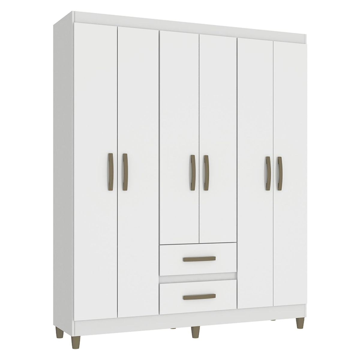 VEKKAHOME - Clóset Coimbra Blanco 6 Puertas 2 Cajones Vekkahome