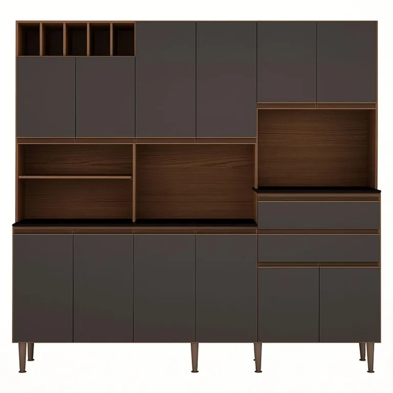 Kit Cocina Malbec Gris 12 Puertas 2