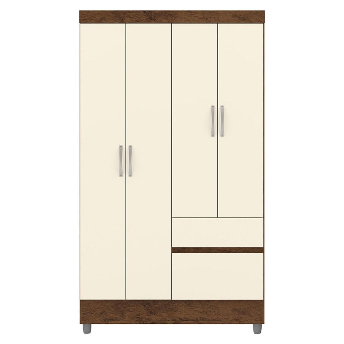 VEKKAHOME - Clóset Ideal 4 Puertas 2 Cajones Crema Vekkahome