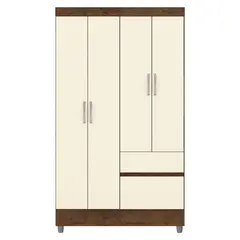 VEKKAHOME - Clóset Ideal 4 Puertas 2 Cajones Crema