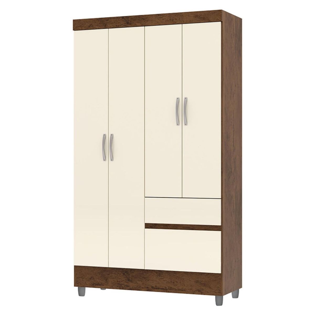 VEKKAHOME - Clóset Ideal 4 Puertas 2 Cajones Crema Vekkahome