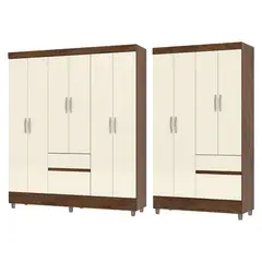 VEKKAHOME - Combo Clóset Ideal 6 Puertas 4P Cr