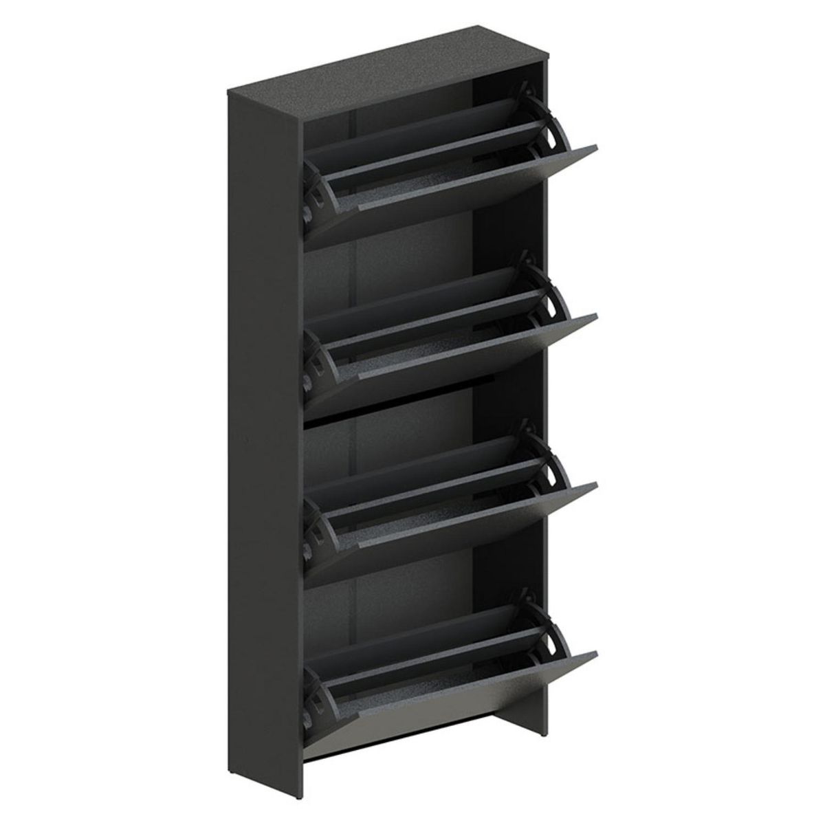 VEKKAHOME - Zapatera Americana 4 Puertas Negro Vekkahome