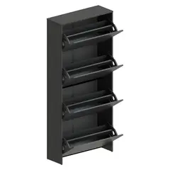 VEKKAHOME - Zapatera Americana 4 Puertas Negro