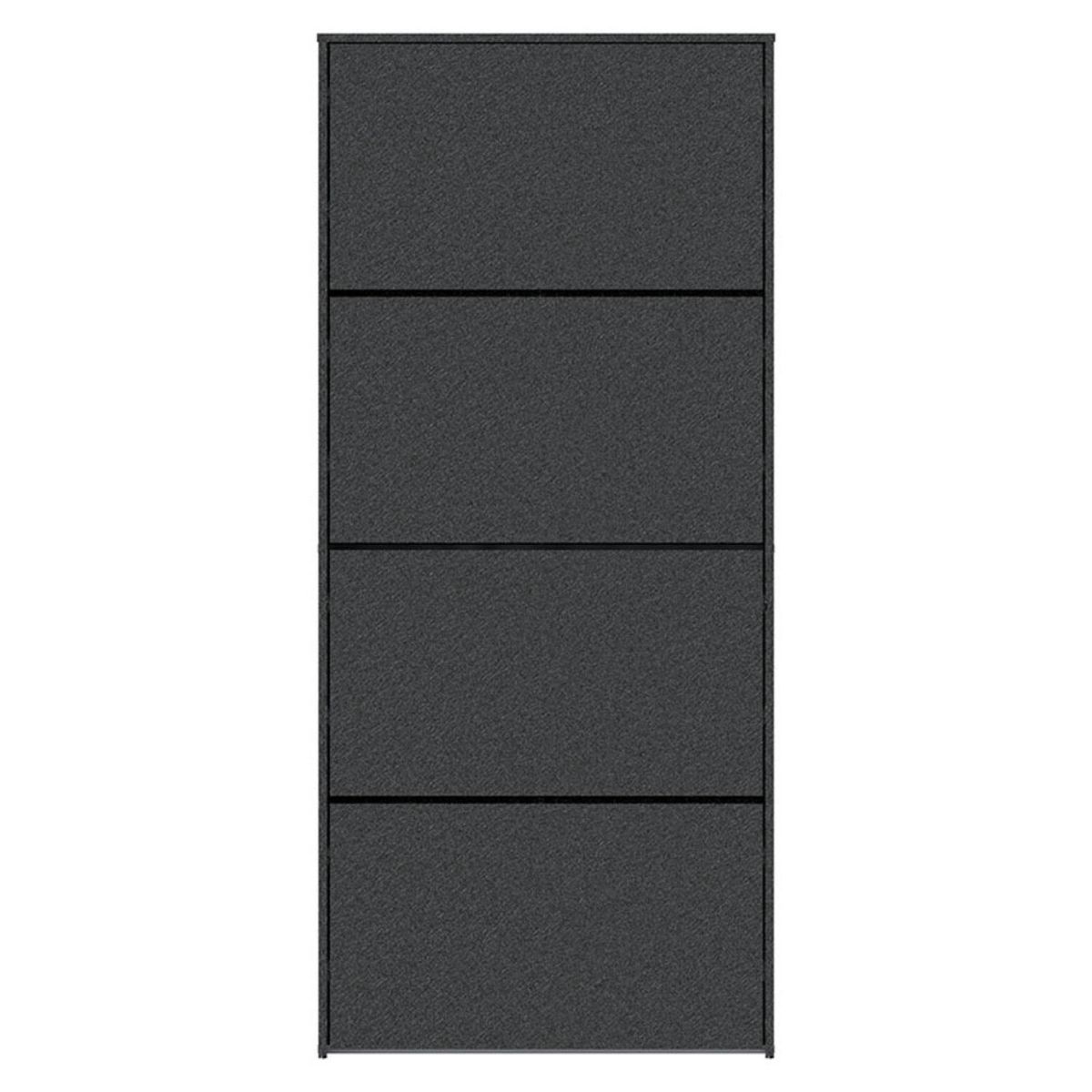 VEKKAHOME - Zapatera Americana 4 Puertas Negro Vekkahome