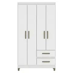 VEKKAHOME - Clóset Lisboa Blanco 4 Puertas 2 Cajones