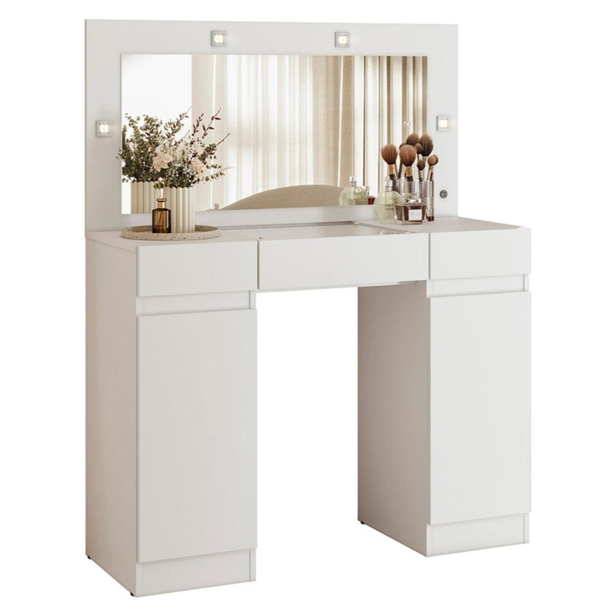 VEKKAHOME - Tocador Studio 2 Cajones Blanco Vekkahome