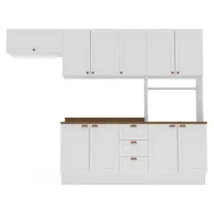 VEKKAHOME - Cocina Modular Perola 10 Puertas 3 Cajones