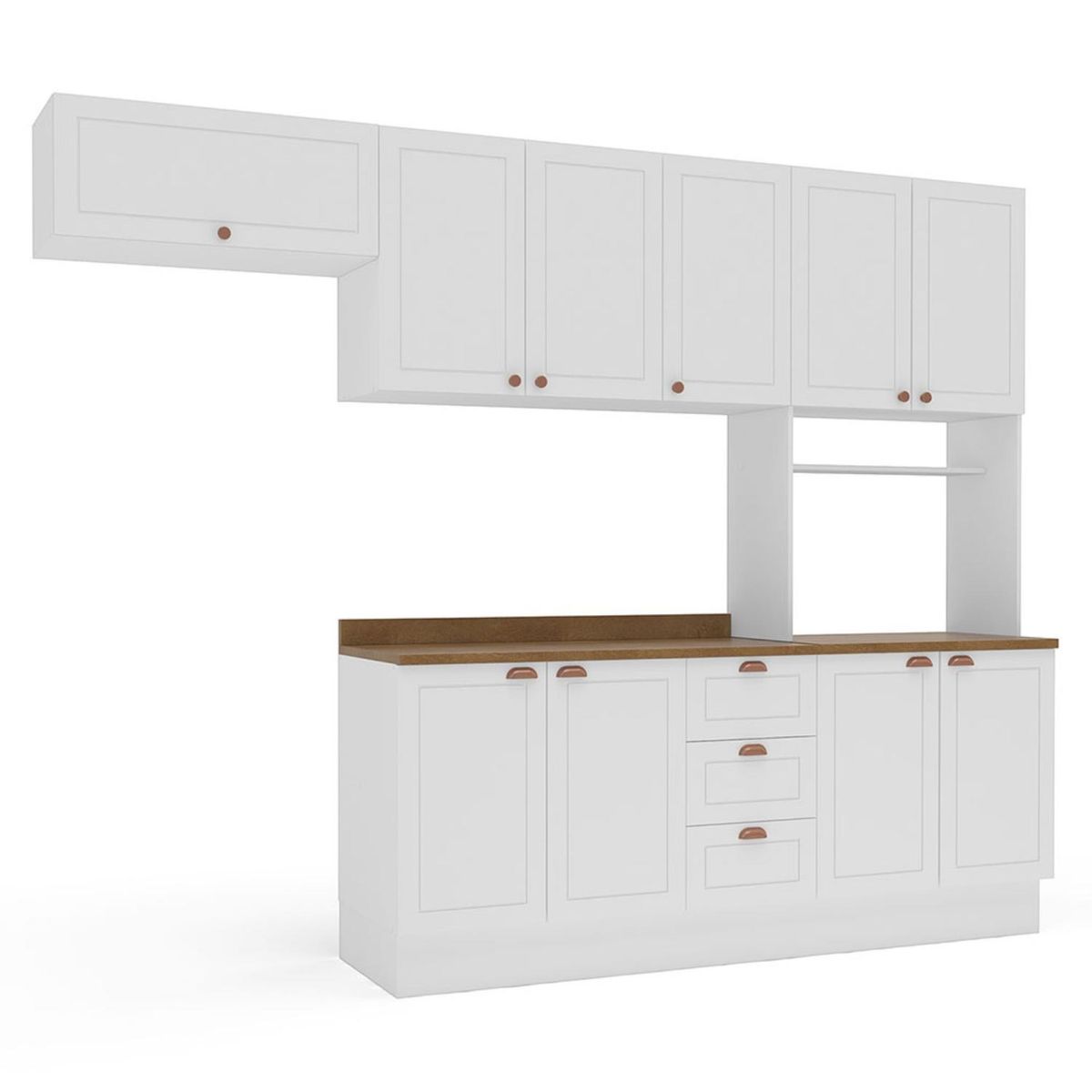 VEKKAHOME - Cocina Modular Perola 10 Puertas 3 Cajones Vekkahome
