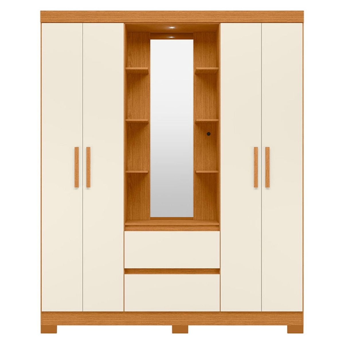 VEKKAHOME - Clóset Olimpia 4 Puertas 2 Cajones Beige Vekkahome