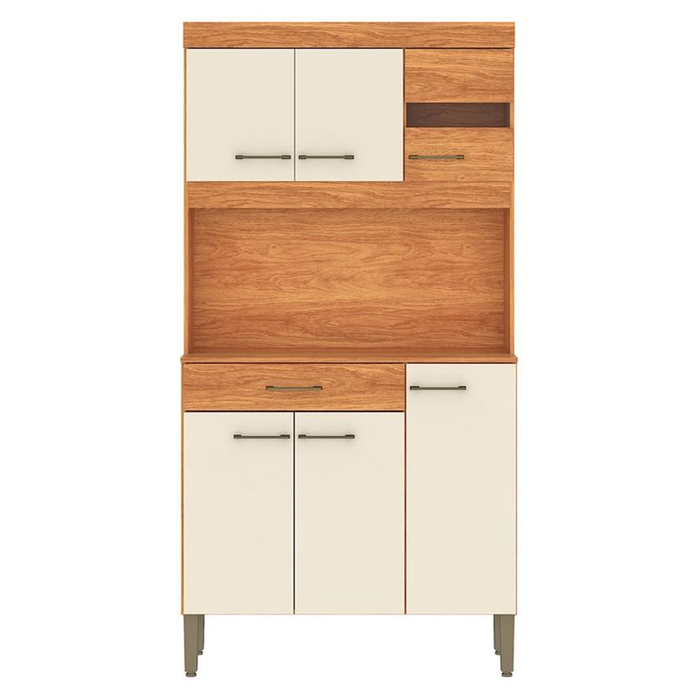 VEKKAHOME Kit Cocina Carla Beige 6 Puertas 1 Cajón