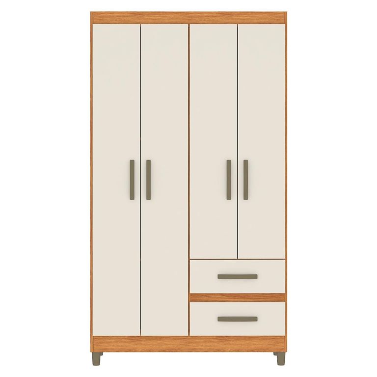 VEKKAHOME Clóset Lisboa Beige 4 Puertas 2 Cajones
