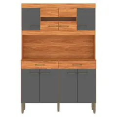 VEKKAHOME - Kit Cocina Laura Grafito 8 Puertas
