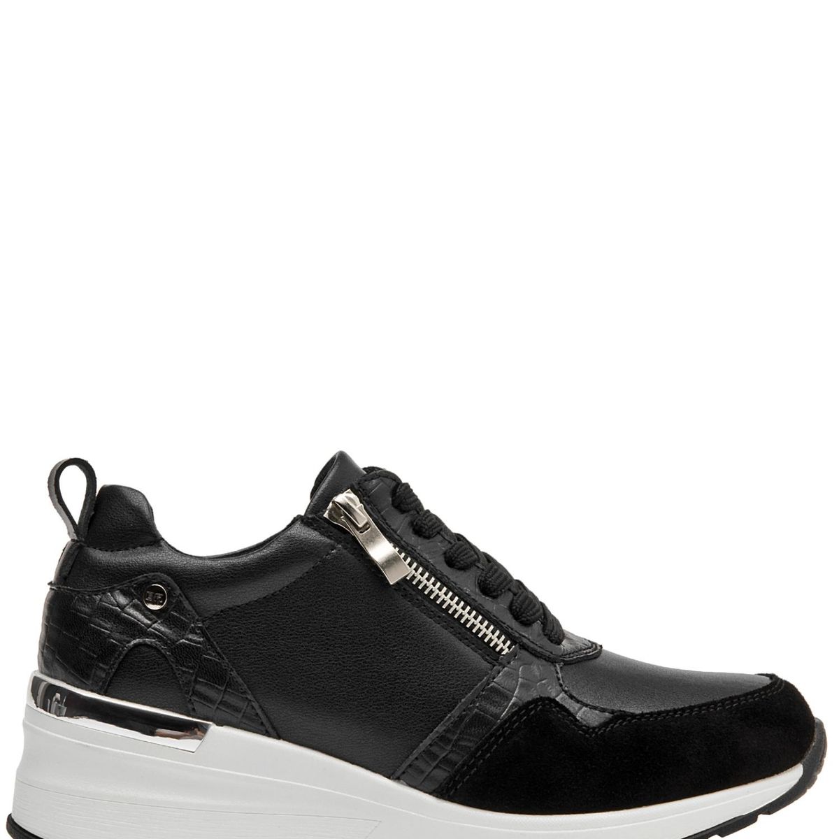 BRUNO ROSSI - Zapatilla Urbana Mujer Cuero Negro Bruno Rossi