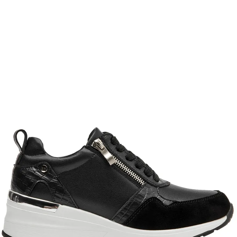 Zapatilla Urbana Mujer Cuero Negro