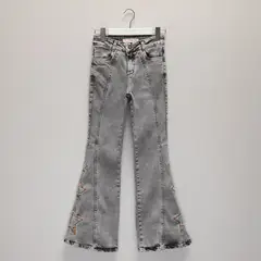 CACAO - Jeans Flare Algodón Niña Gris