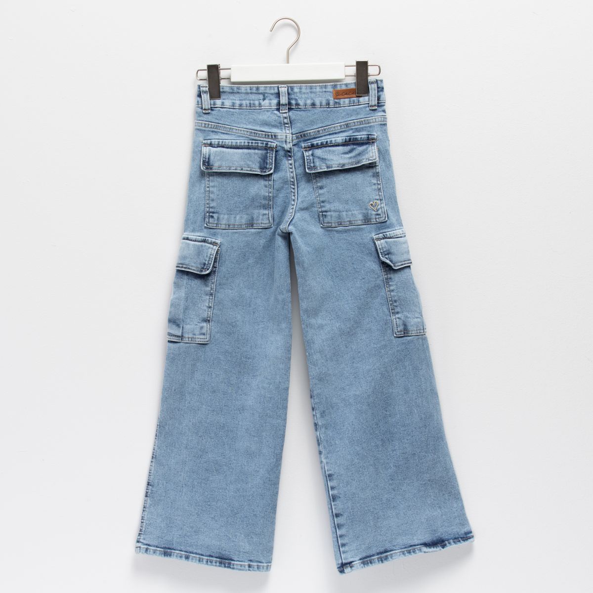 CACAO - Jeans Cargo Algodón Niña Azul Cacao