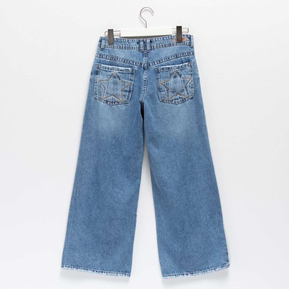 CACAO - Jeans High Waist Algodón Niña Azul Cacao