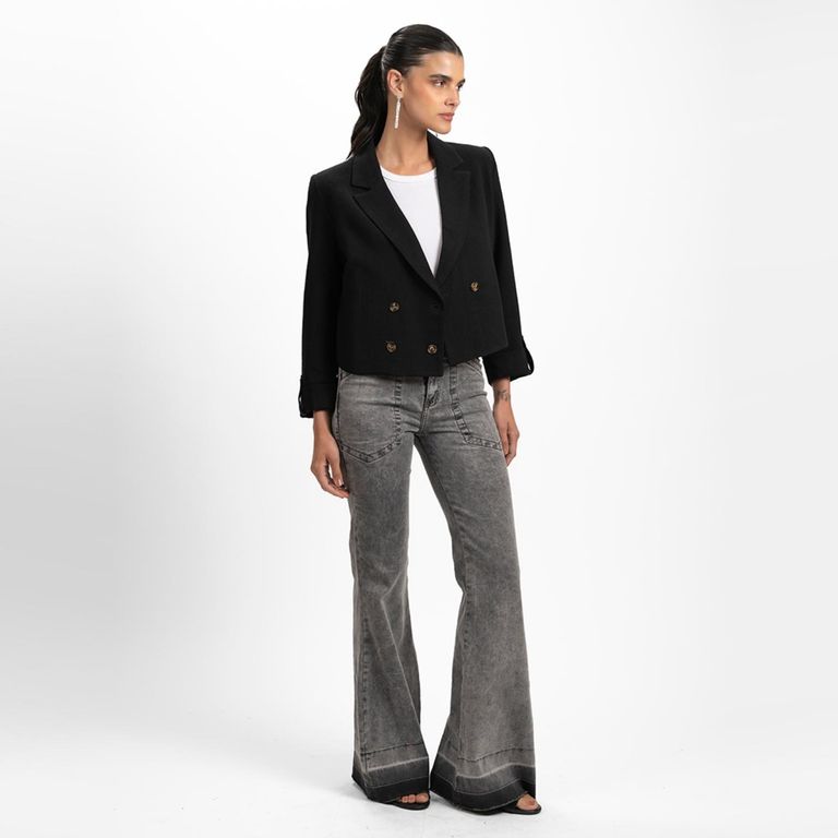 LOLITA LPK Jeans Flare Rita Gris Gravillado Mujer