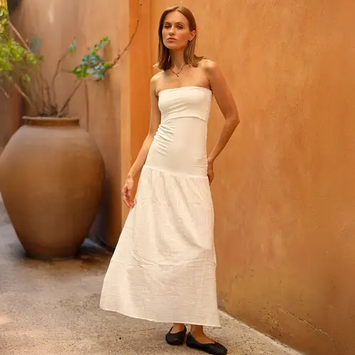 CALEDONIA - Vestido Maxi Algodón Mujer