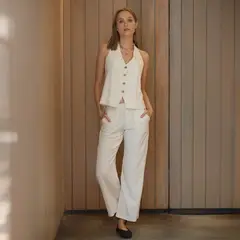 CALEDONIA - Pantalón Tiro Medio Mujer