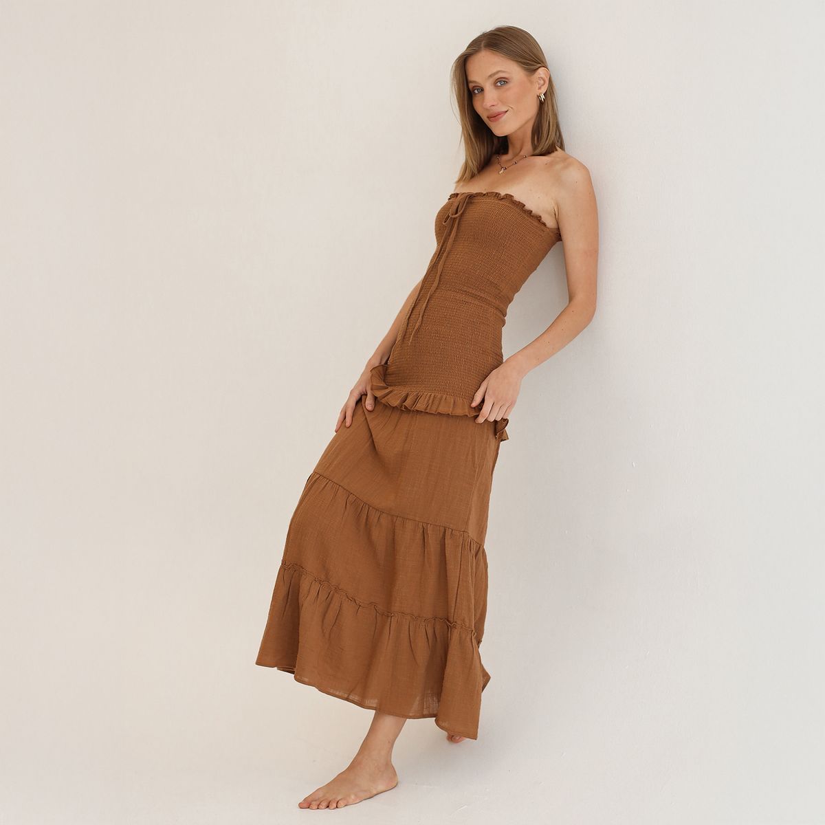 CALEDONIA LABEL - Vestido Maxi Lino Mujer Caledonia