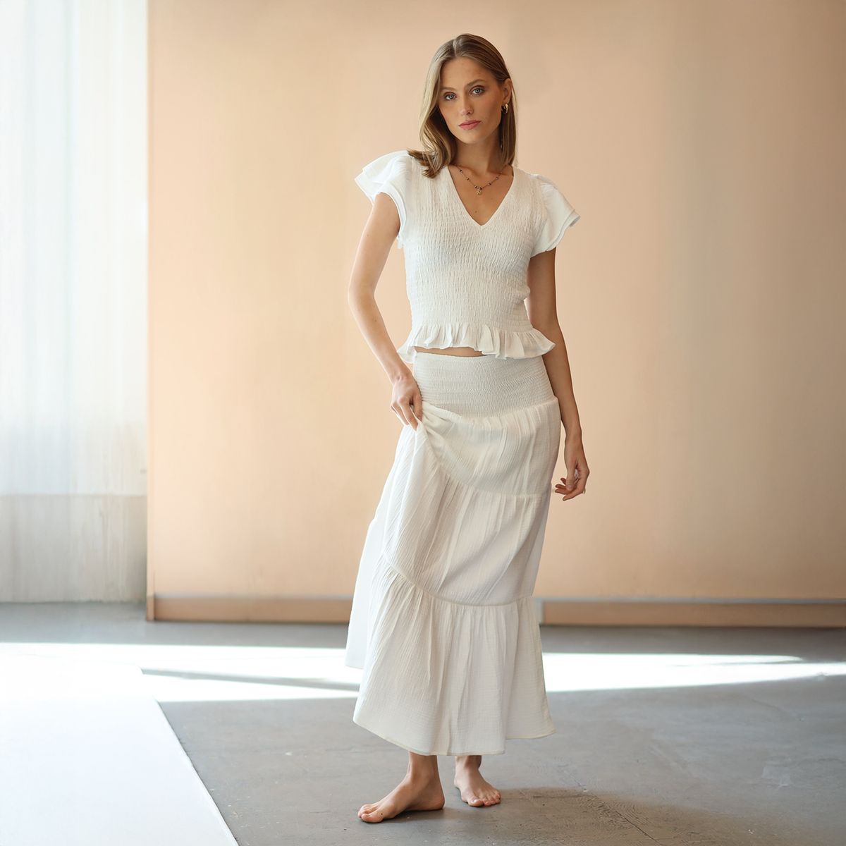 CALEDONIA LABEL - Falda Maxi Algodón Mujer Caledonia