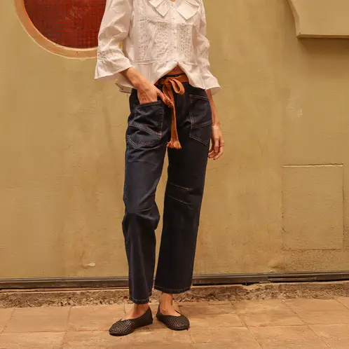 CALEDONIA - Pantalones Tiro Medio Mujer