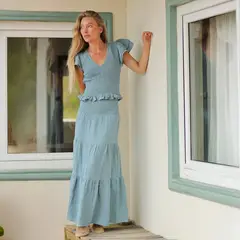 CALEDONIA LABEL - Blusa Manga Corta Algodón Mujer Caledonia