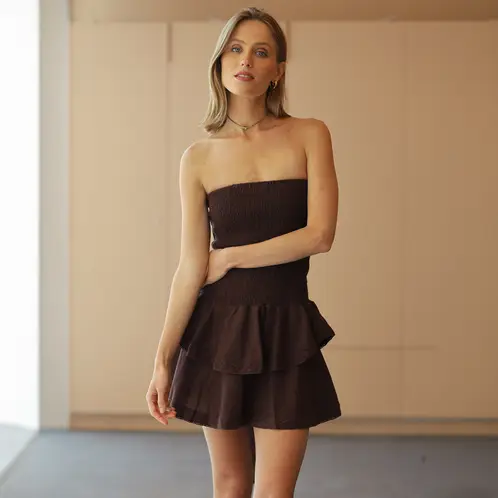 CALEDONIA - Vestido Mini Lino Mujer