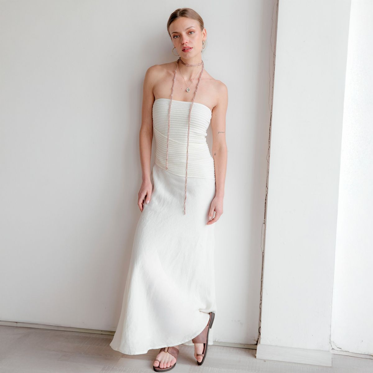 ADEU - Falda Maxi Lino Mujer Adeu