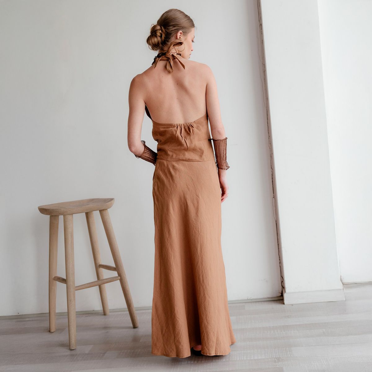 ADEU - Falda Maxi Lino Mujer Adeu