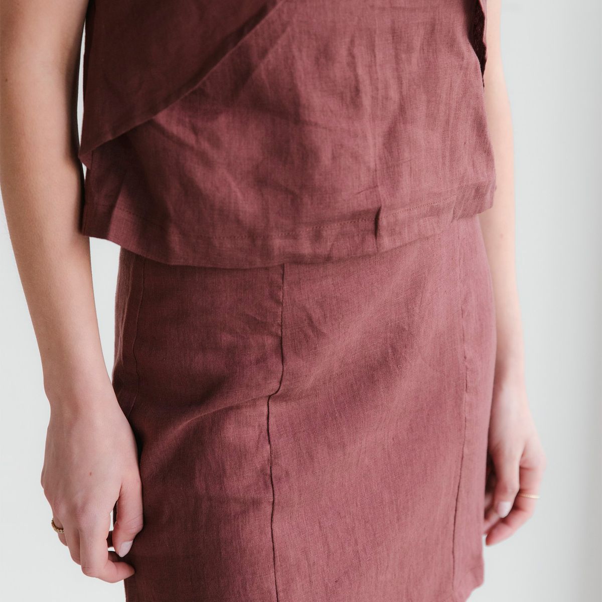 ADEU - Falda Mini Lino Mujer Adeu