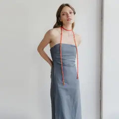 ADEU - Vestido Maxi Lino Mujer
