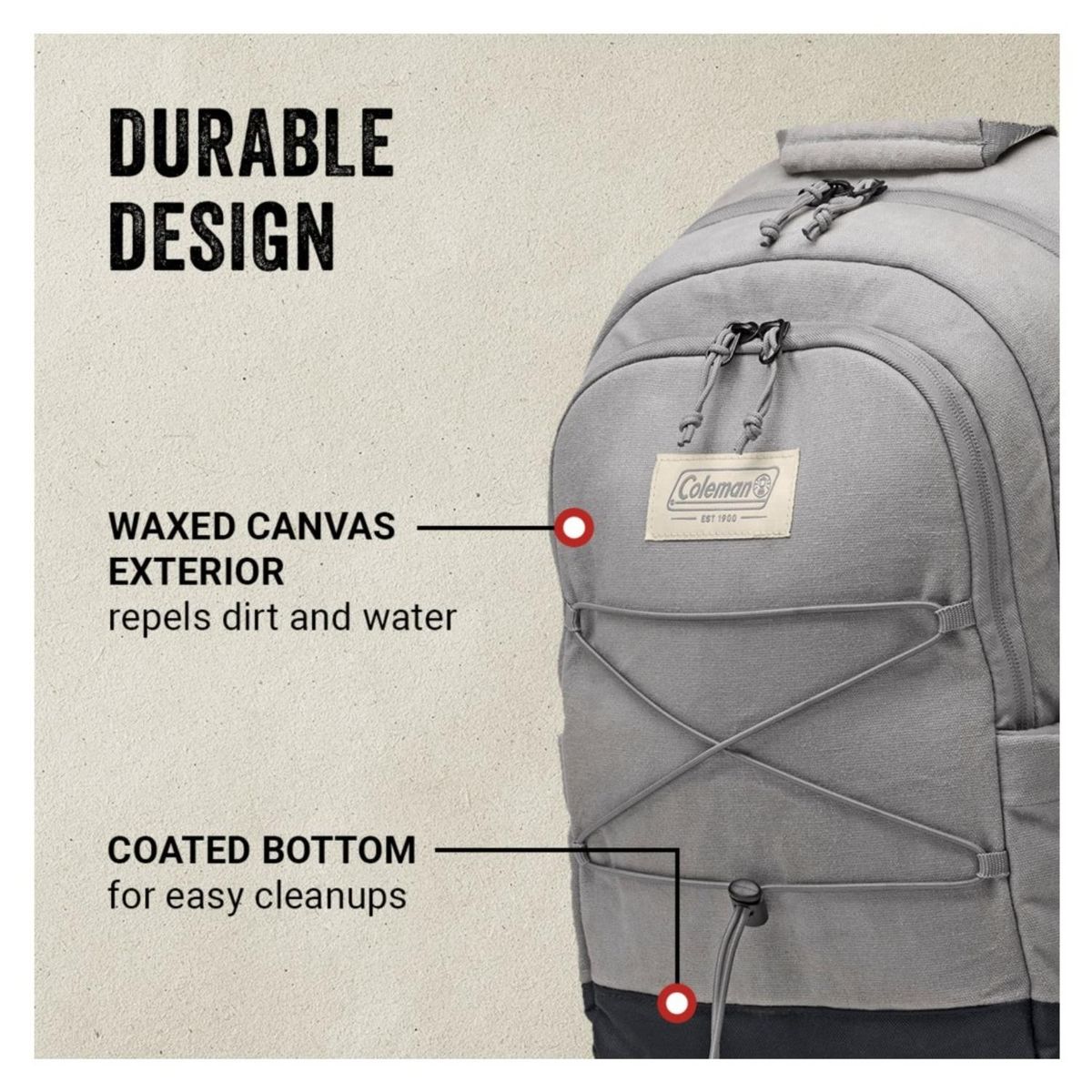COLEMAN - Mochila Térmica Backroads 30 Latas Gris Coleman