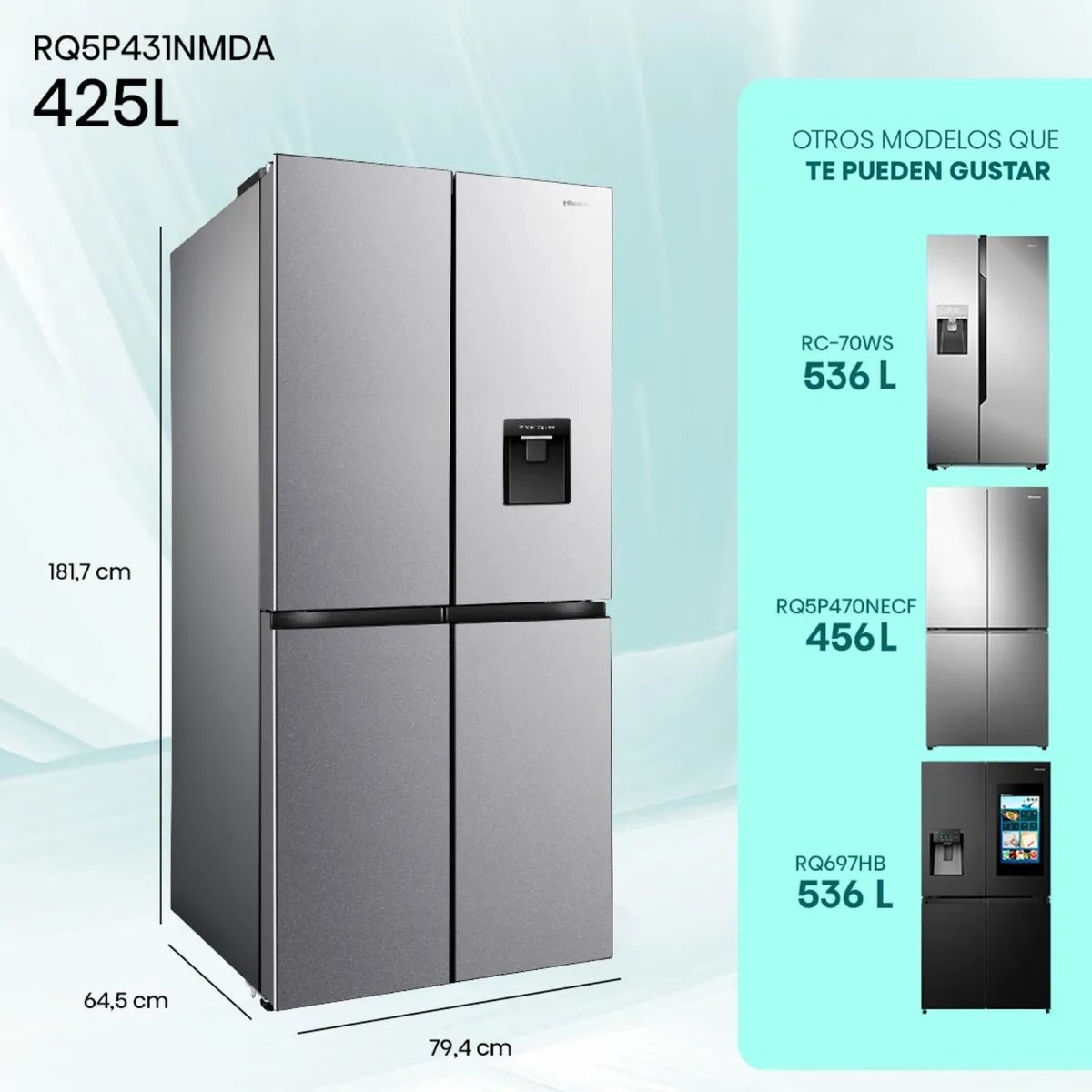 HISENSE - Refrigerador French Door 425 Litros No Frost RQ5P431NM Hisense
