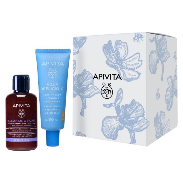 Set Hidratación Aqua Beelicious Crema Hidratante SPF30 Color + Crema Espuma Limpieza Rostro y Ojos