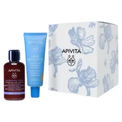 APIVITA - Set Hidratación Aqua Beelicious Crema Hidratante SPF30 Color + Crema Espuma Limpieza Rostro y Ojos