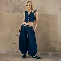 AMERICANINO - Jeans Balloon Tiro Medio Mujer