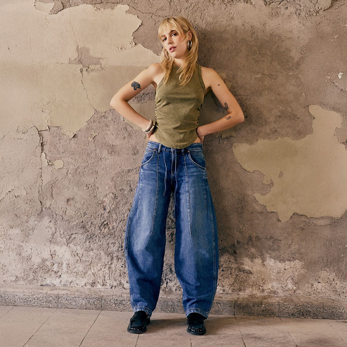 AMERICANINO - Jeans Balloon Tiro Medio Mujer Americanino