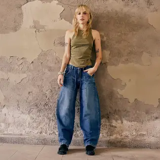 AMERICANINO - Jeans Balloon Tiro Medio Mujer