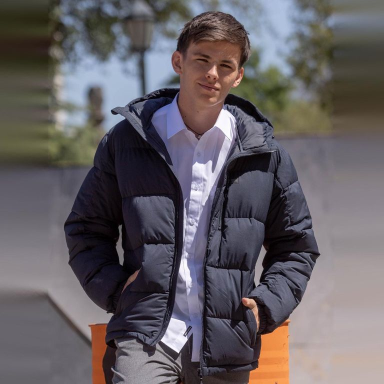 Parka Escolar Manga Larga Niño Azul