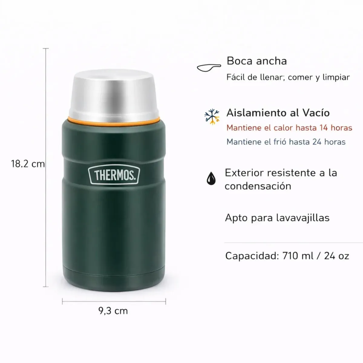 THERMOS - Termo de Comida 710 ml Acero Inoxidable King Thermos