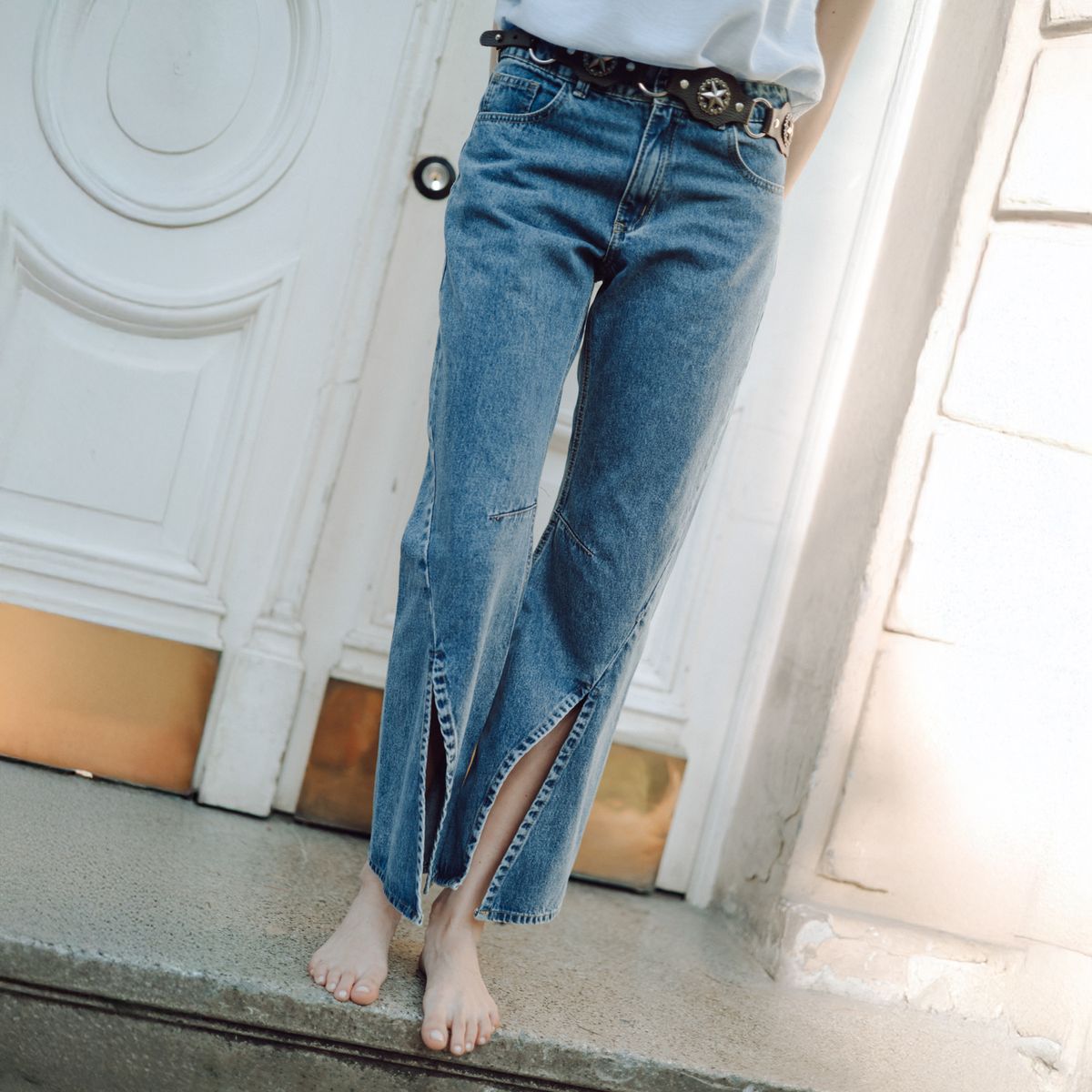 RUPHA - Jeans Wide Leg Tiro Medio Mujer Rupha