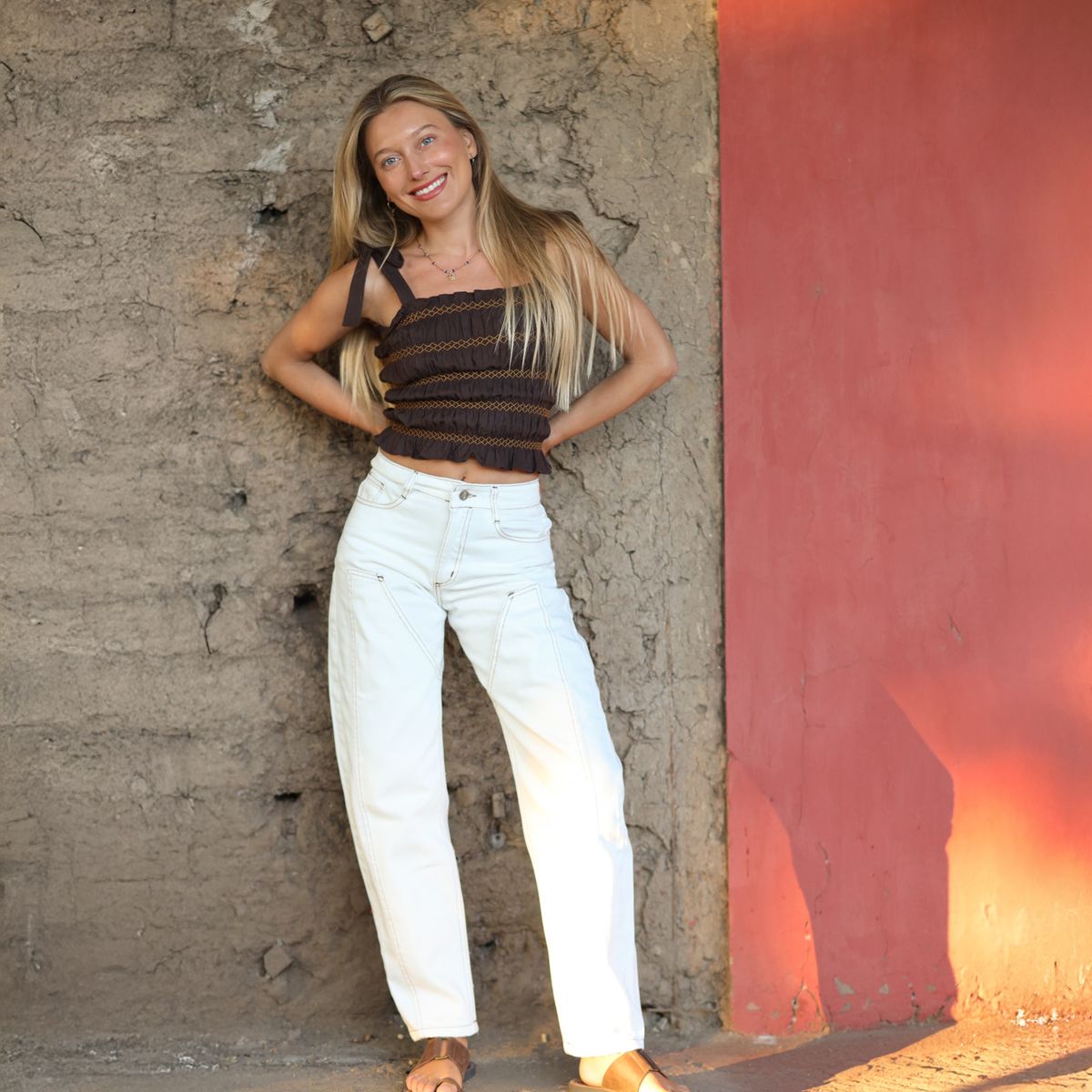 RUPHA - Jeans Balloon Tiro Medio Mujer Rupha