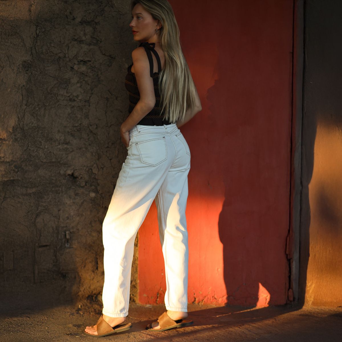 RUPHA - Jeans Balloon Tiro Medio Mujer Rupha